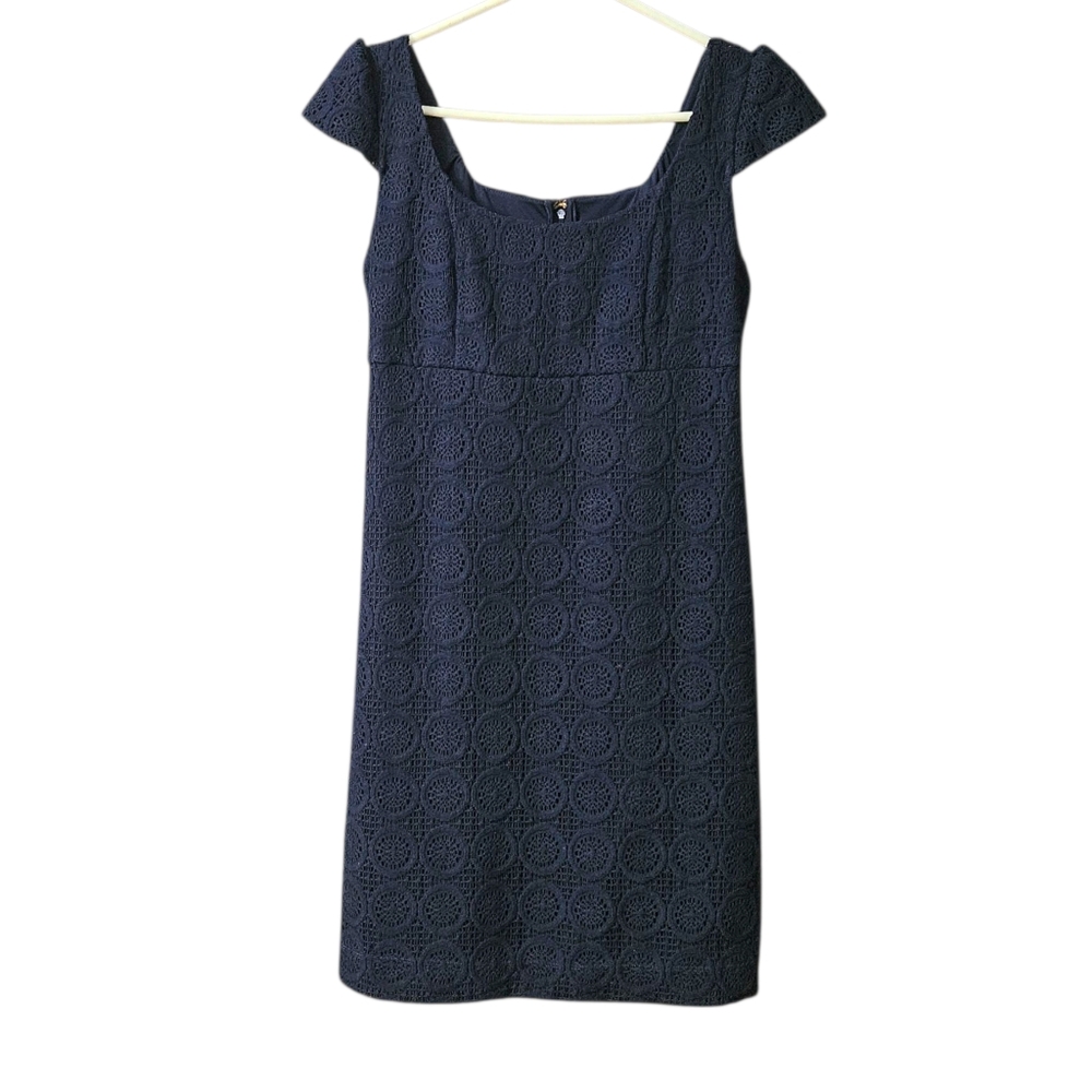 Lilly Pulitzer Laurent Dress True Navy Zanzibar Lace Size 10 READ
